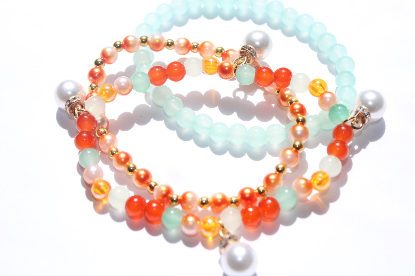 Pearly Orange Bracelets