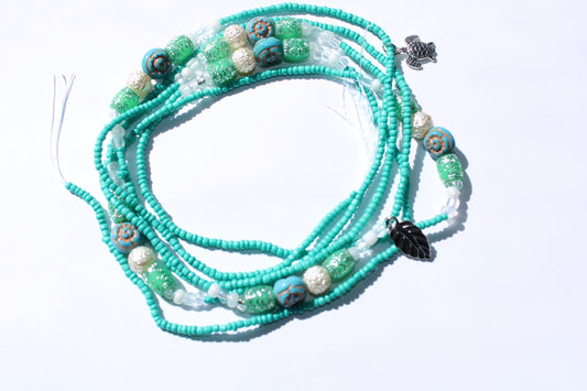 Charmed Aqua Shell Waist Bead