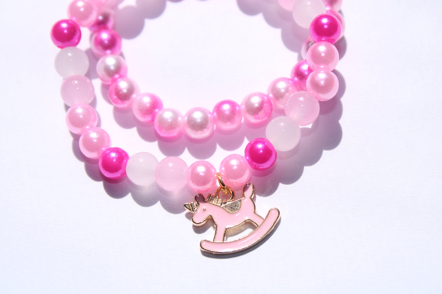 Pink Rocking Horse Baby Bracelet Sets