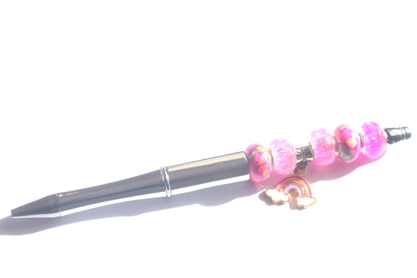 Pink Rainbow Beaded Pen