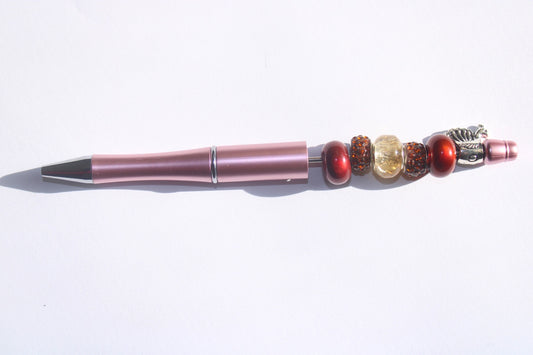 Deep Red Beaded Pen