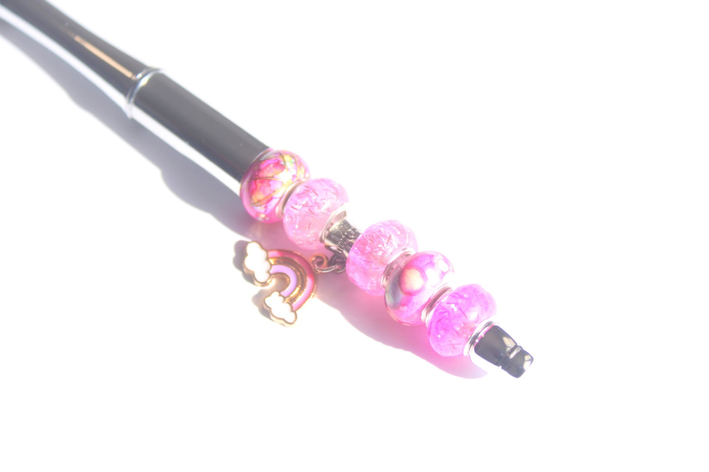 Pink Rainbow Beaded Pen