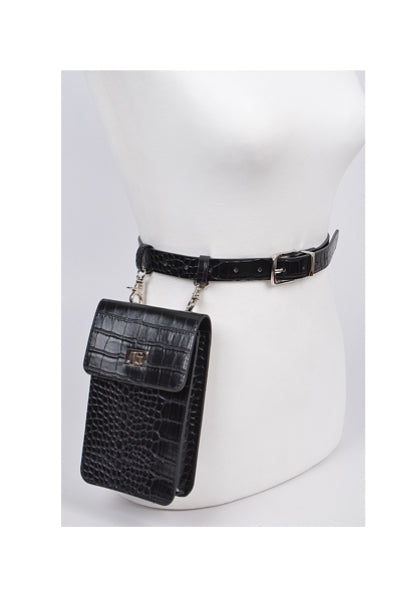 Belted Faux Leather Bag