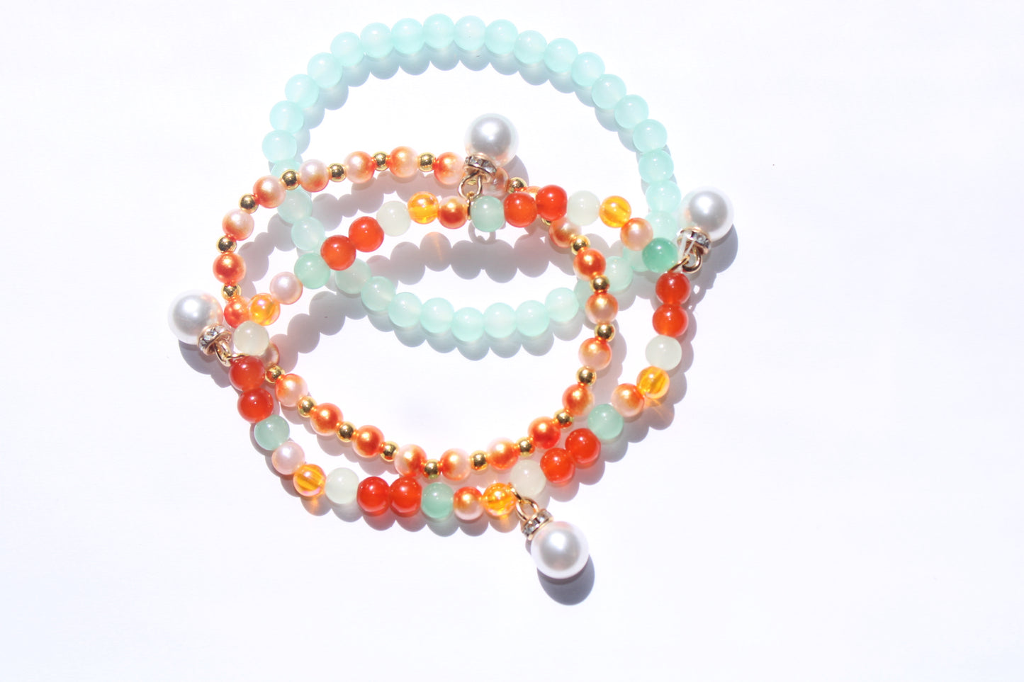 Pearly Orange Bracelets