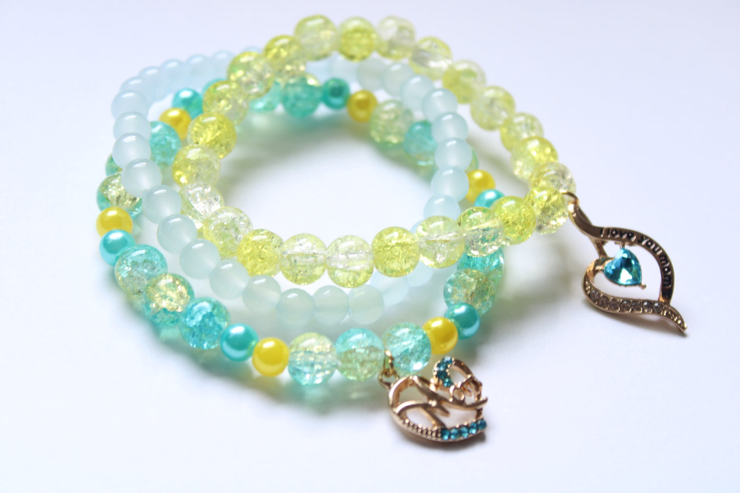 Lemon Drop I Love You Mom Bracelet Set