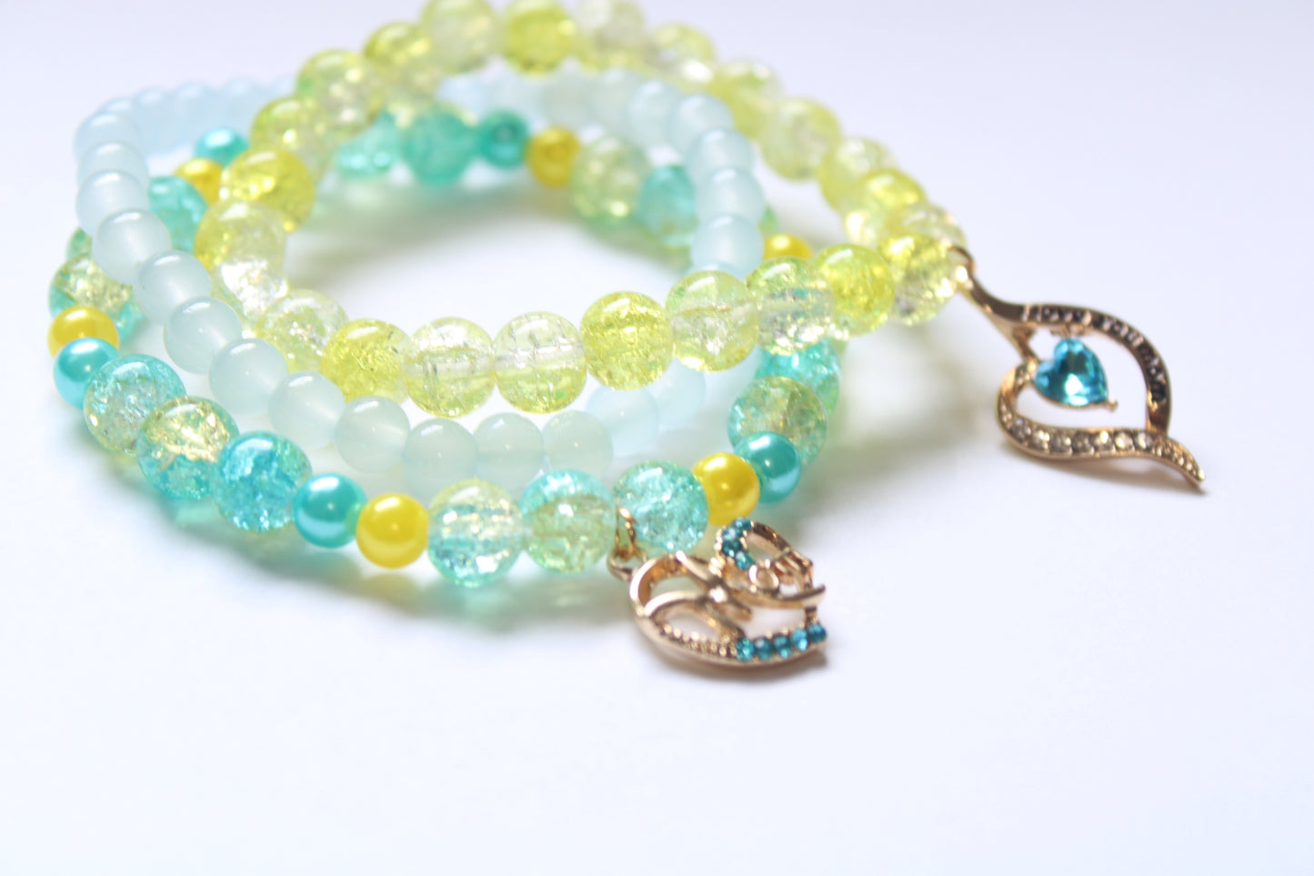 Lemon Drop I Love You Mom Bracelet Set