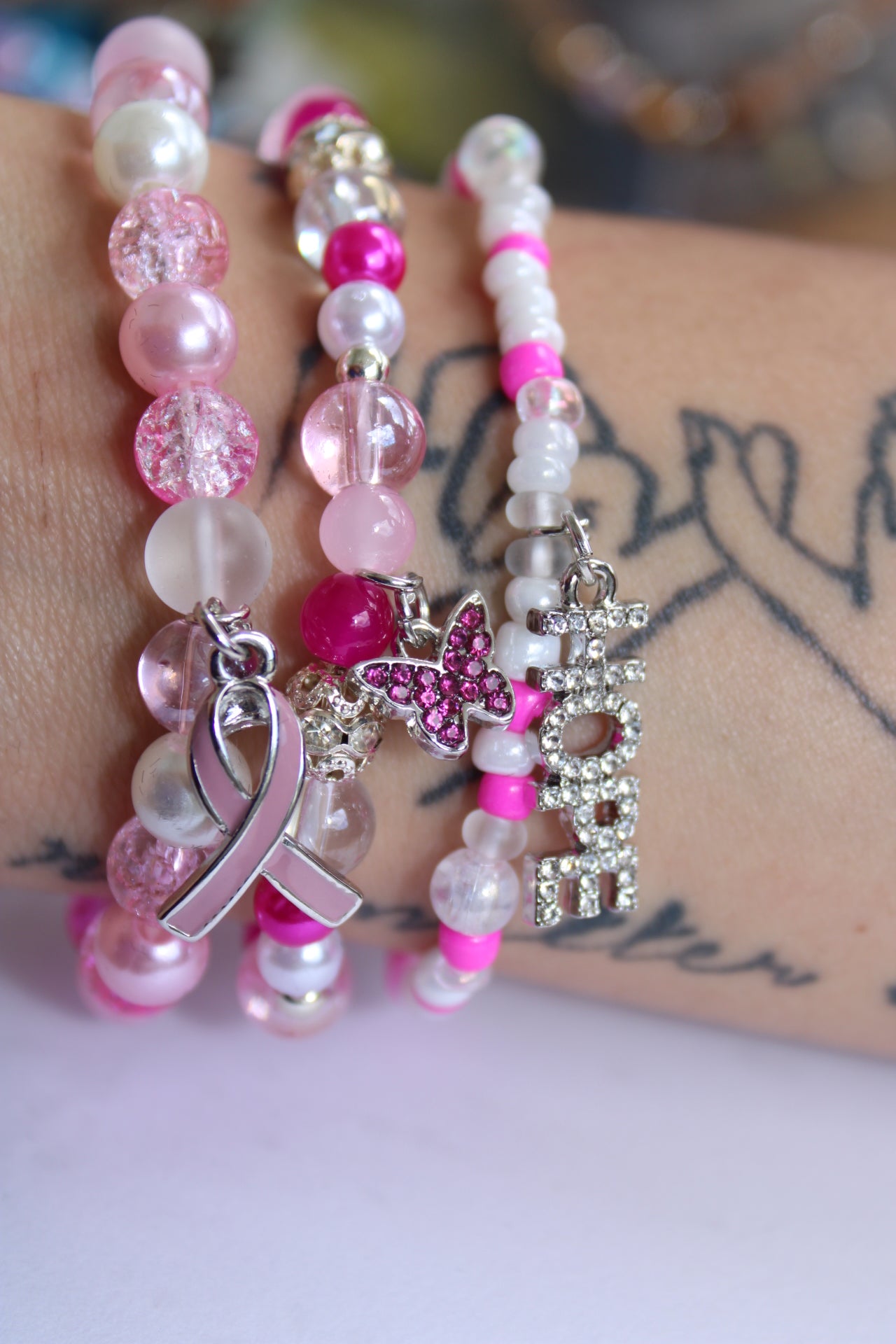 Hope Breast Cancer Bracelet Set