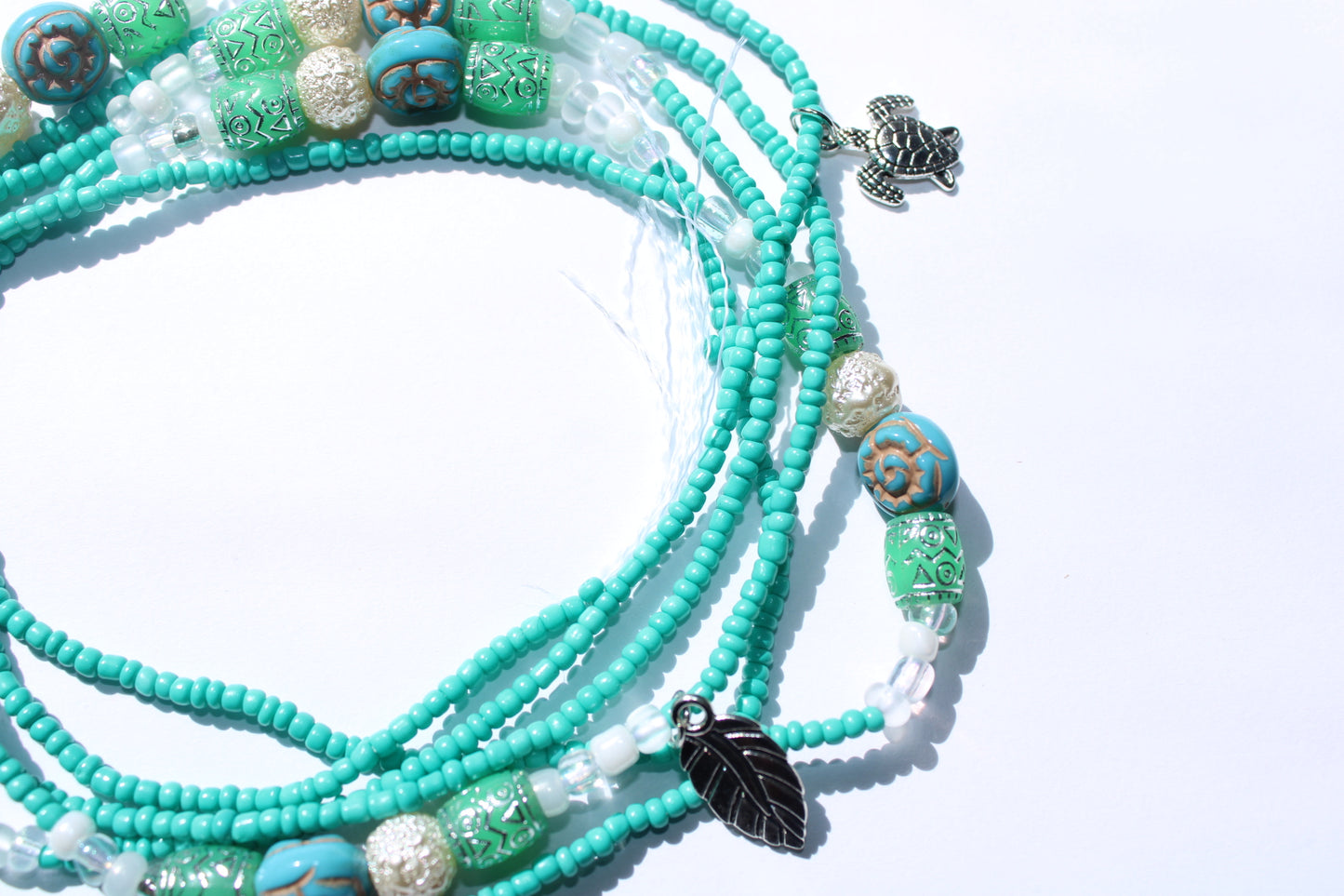 Charmed Aqua Shell Waist Bead